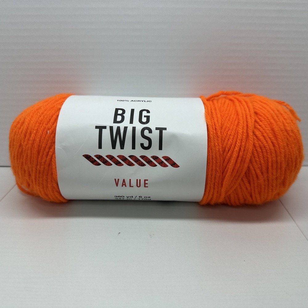 BIG TWIST VALUE ORANGE 100% ACRYLIC YARN